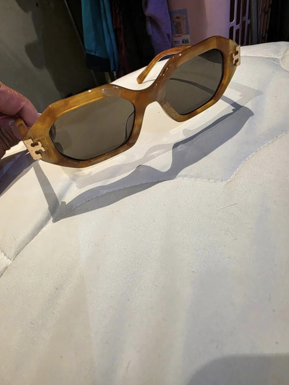 Tory Burch T Monogram Geometric Sunglasses Tortoiseshell Sunglasses